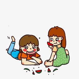 吃瓜女孩头像卡通可爱,卡通可爱吃瓜女孩头像，萌化你的视觉盛宴